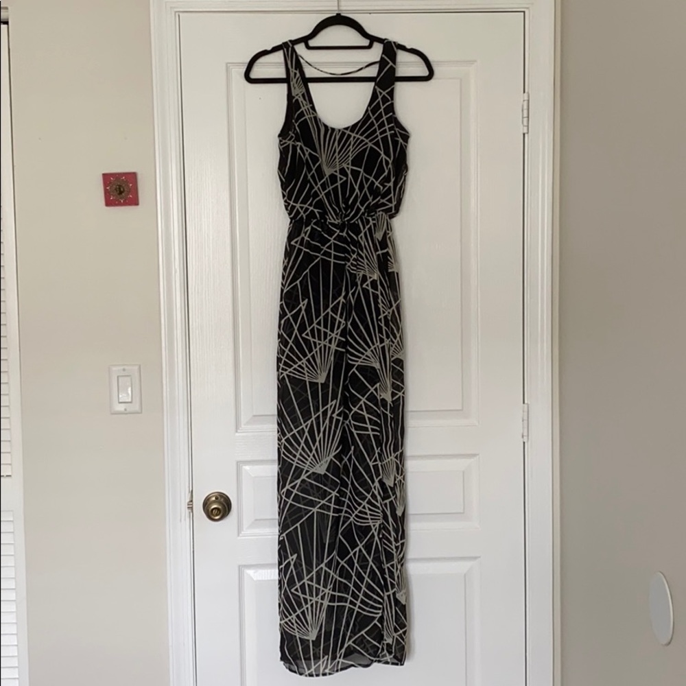 Lush Black and White Dress with Built in Slip